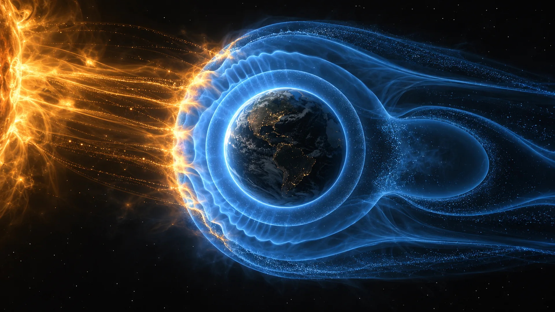 Solar storm hitting Earth's atmosphere
